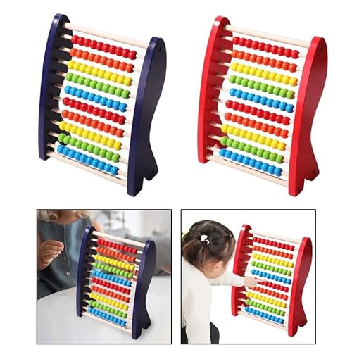 ábaco escolar Ábaco de madeira colorido, 10 quadros, contas de arco-íris, conjunto educacional para