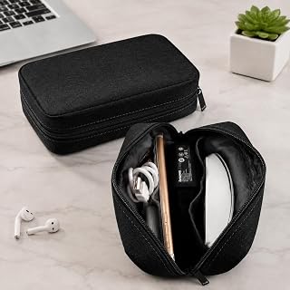 Simple Multi-Functional Digital Device Travel Storage Bag for Phones, Power Bank, U-Disk, Earphones, Data Cable and etc, Small Size: 16 * 11 * 5cm (Black)