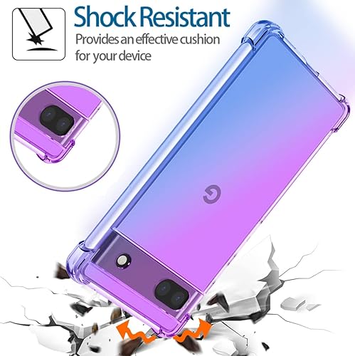 Miniatura 7 de Funda para Pixel 6A, (no compatible con Pixel 6) GX7AS, funda transparente degradado, delgada, antiarañazos, TPU a prueba de golpes, funda