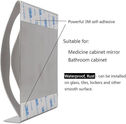 Miniatura 4 de Home-organizer Tech - Soporte para cepillo de dientes, autoadhesivo, soporte de pared para armario de baño, medicina, espejo, armario de pared,