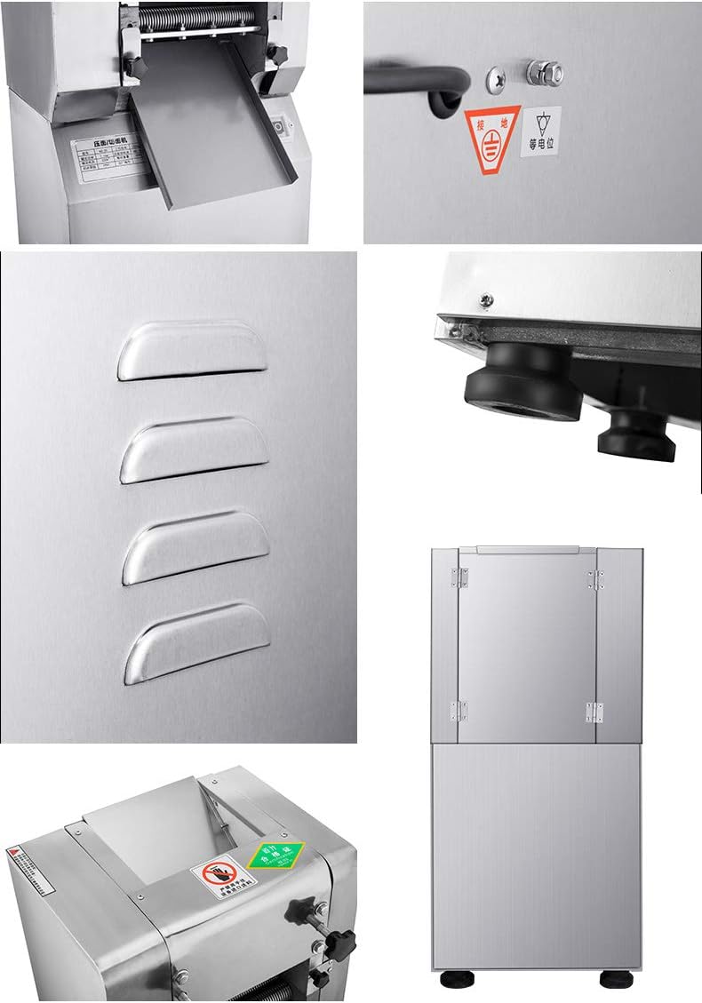 TX® automatic Pasta Maker Machine,Noodle Makers Stainless Steel Noodles Cutter with Clamp for Spaghetti Lasagna Tagliatelle,Fresh Homemade Pasta 1.5mm-10mm blade (1.1KW 19cm roll length, 110V/60HZ)