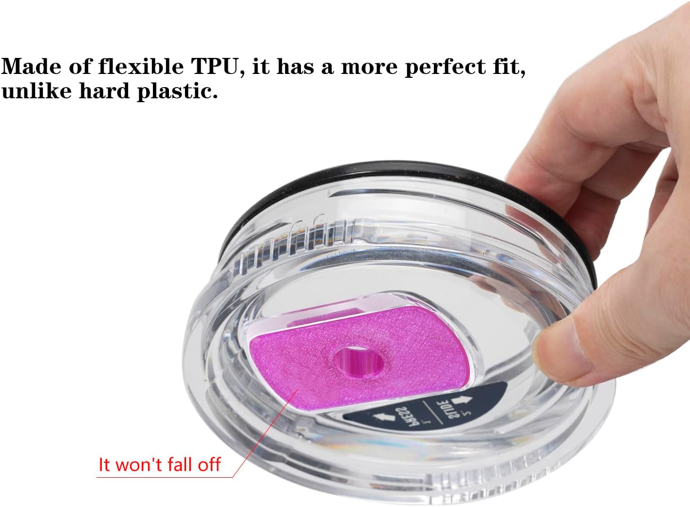 MOTAIN Straw Lid Attachment Compatible With Yeti Tumber Magslider/Stronghold Lid,Straw Cover Accessories For 20/30 Oz Tumber(Purple) - Image 5