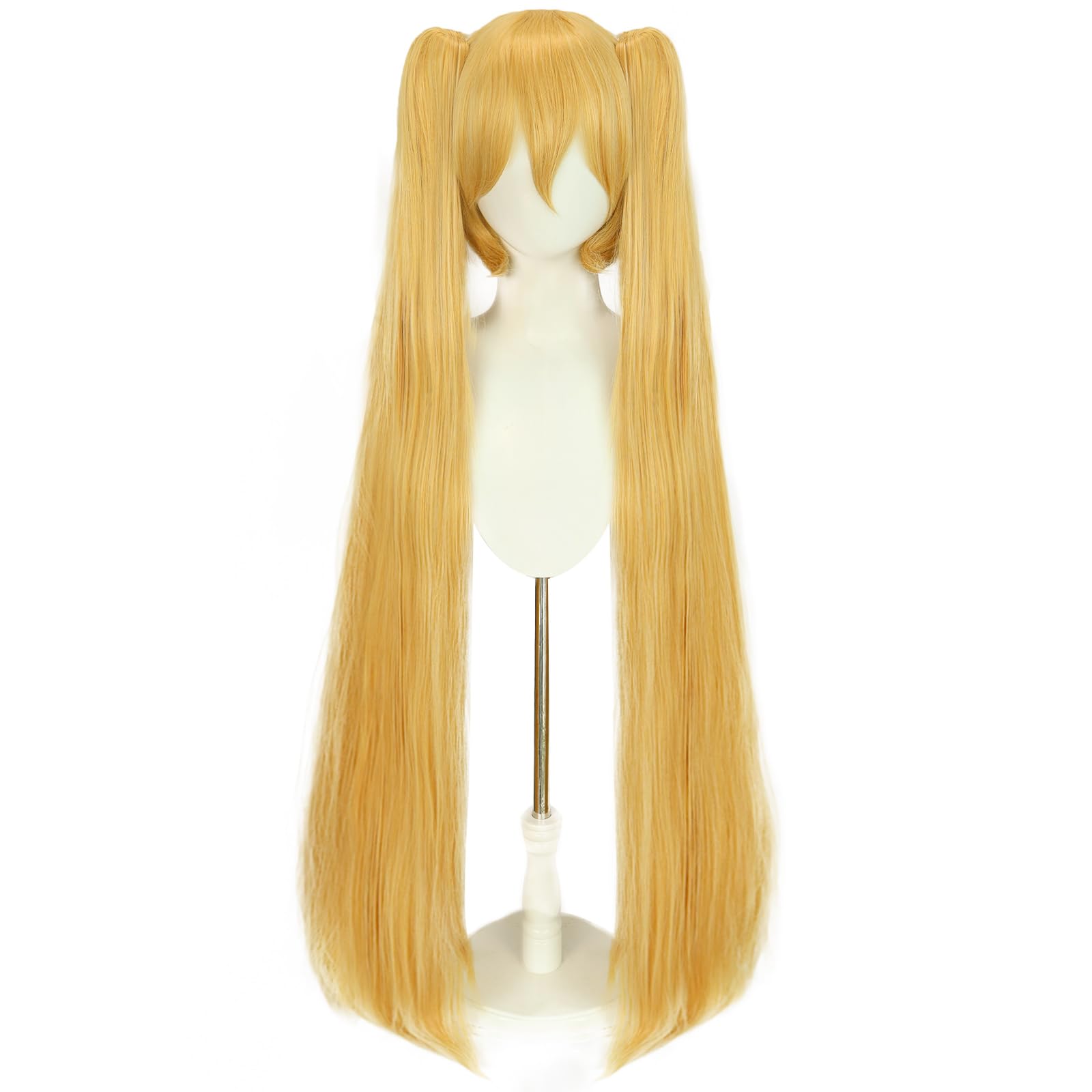 JoneTing 48inch/120cm Wig【+ Hair Cap】 Long Pink Ponytail Wig for Women Long Straight Wigs with Ponytails for Anime Peluca Rosa Hair for Halloween Straight Pigtail Wigs for Cosers Costume: Blonde