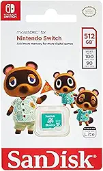 SanDisk Cartão microSDXC™ UHS-I de 512 GB para Nintendo Switch - 512 GB, leitura de 100 MB/s; gravação de 90 MB/s - SDSQXAO-512G-GN3ZN