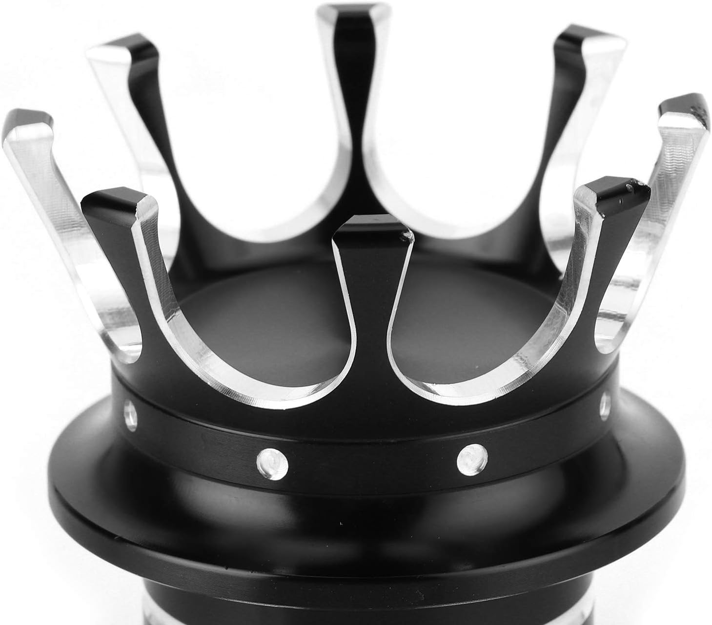 Front Axle Cap, Front Axle Nut Cover Cap, Crown Styling CNC Aluminum Alloy Prevent Leakage Standardized Designed Axle Nut Covers, for Motorbike Modification(black and white)