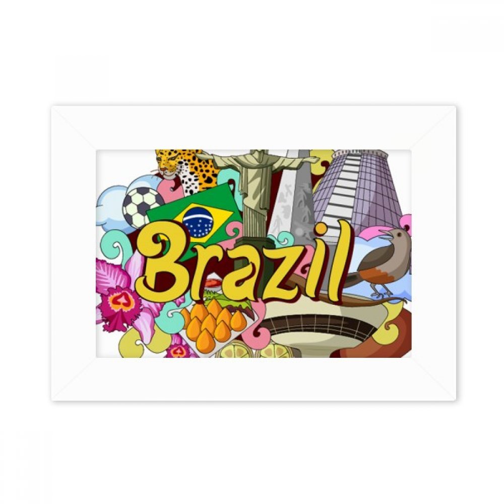 Cadre photo blanc 10x15 cm style graffiti art de bureau Football Oscar Niemeyer Brésil