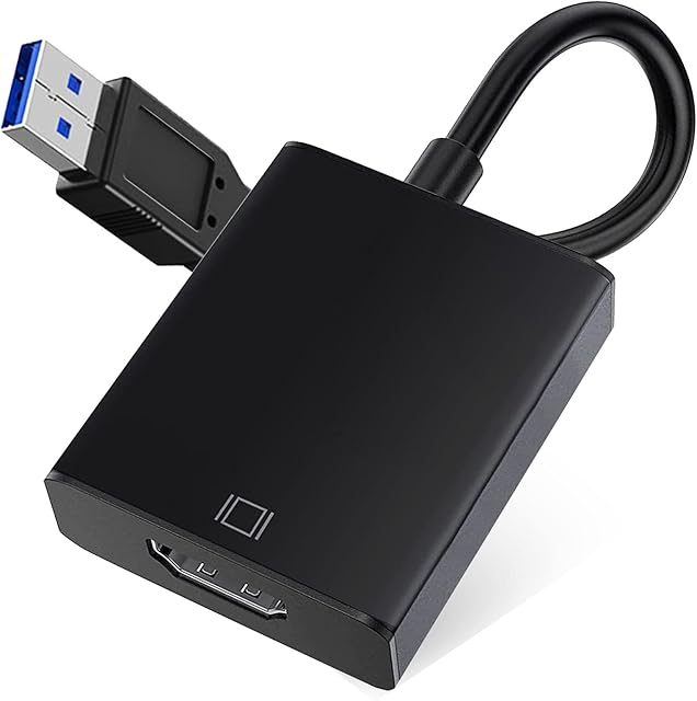 USB to HDMI Adapter,USB 3.0/2.0 to HDMI Adapter 1080P Full HD Multi-Display Video Audio Graphics Cable Output Multiple Monitors Compatible with Windows XP/7/8/8.1/10/11 for PC Laptop Projector HDTV