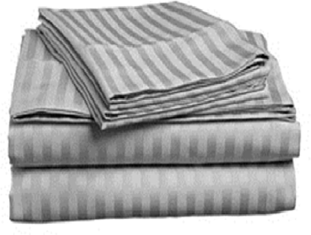 MILANI COLLECTION Striped FULL/QUEEN Sateen Duvet Cover Set, GREY