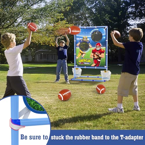 Football Toss Game with 4 Inflatable Balls, Indoor/Outdoor Football Throwing Target Toy for Kids Ages 4-7 8-12- Perfect Christmas Birthday Gifts for 4 5 6 7 8 9 10 11 12 Year Old Boys Girls - Image 5