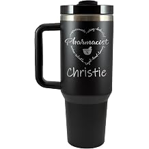 Personalized Pharmacist Tumbler 40oz Stainless Steel Cup w/Handle, Custom Laser Engraved Pharmacy Gift, Pharmacist Appreciation Gift, Custom Insulated Travel Mug for RPh, Pharmacy Technician