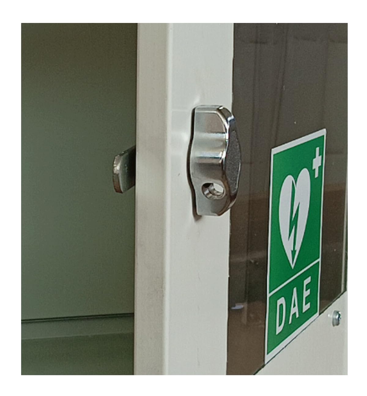 Cassetta DAE - Armadietto porta defibrillatore automatico in lamiera bianca gialla o verde certificata ISO 9001:2015 (35 x 35 x 24, Bianco)