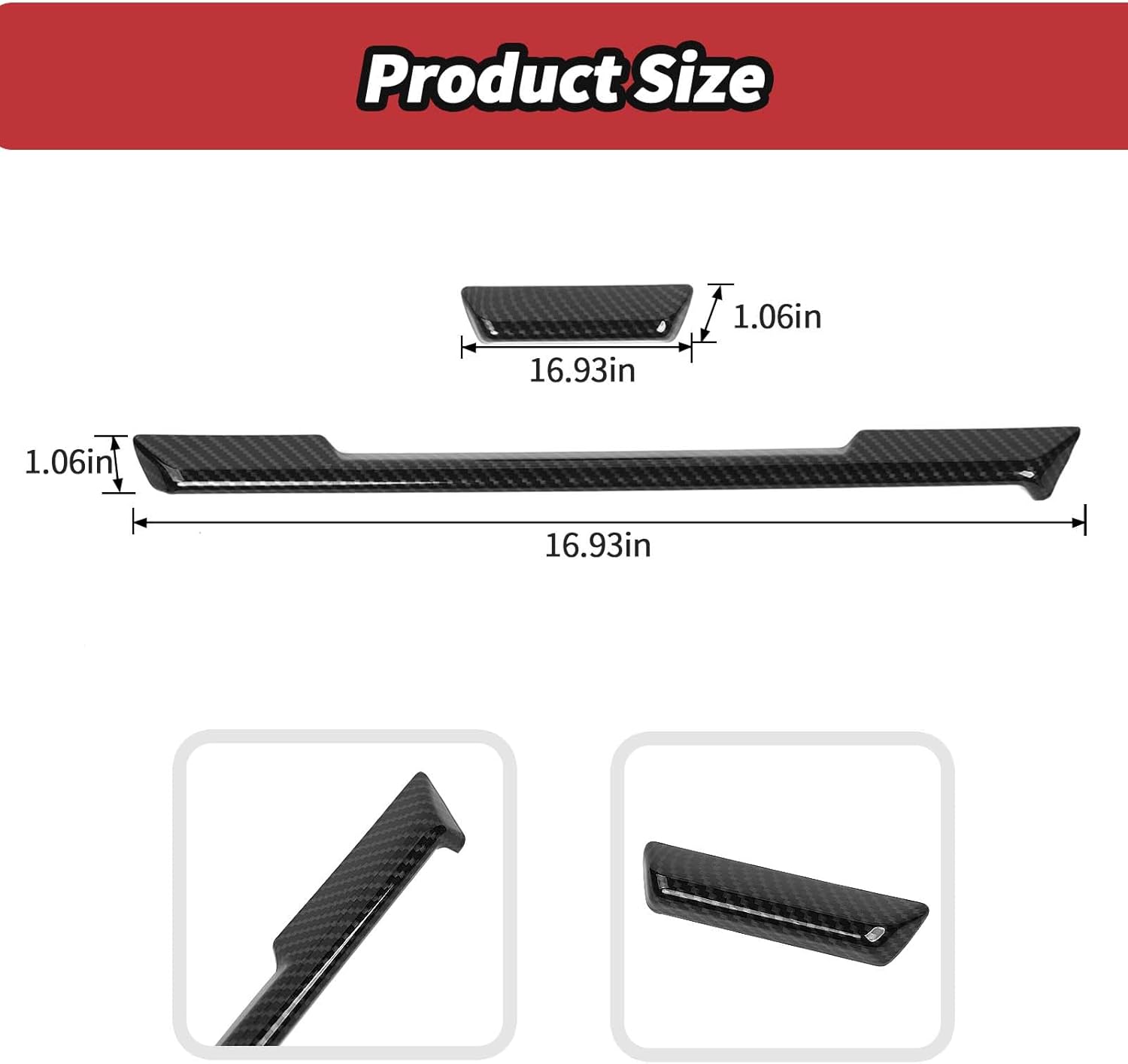 JeCar for Silverado Carbon Fiber Interior Center Console Dash Panel Trim Overlay for 2022 2023 2024 2025 2026 Chevrolet Chevy Silverado