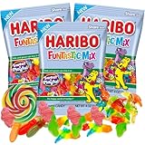 Funtastic Mix Gummis, Fruit Flavored Candy Bites, Summer Themed Shareable Bagged Candies for Goodie Bags and Ice Cream Toppers, Pack of 3