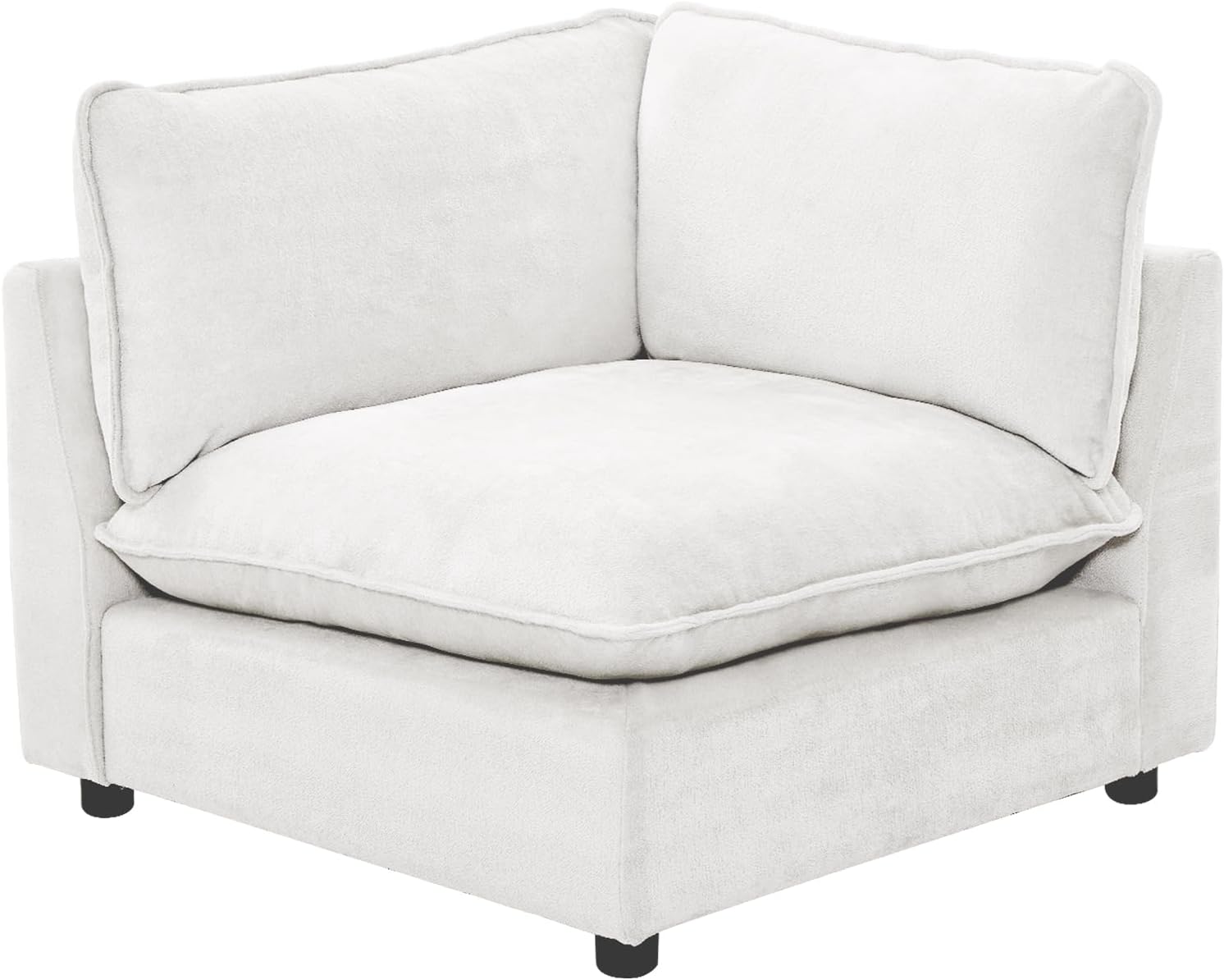 Tbfit Oversized Modular Sectional Sofa - Armless Single Sofa - Blue | Premium Corduroy, Without Compress, Pocket Spring, Cloud Comfort, Thick Cushions