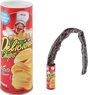 Blague de serpent, serpents dans une canette - Un serpent de chips de pomme de terre réaliste peut surprendre,Jouets de blagues d'Halloween, farces effrayées et hilarantes pour les fêtes du poisson d'