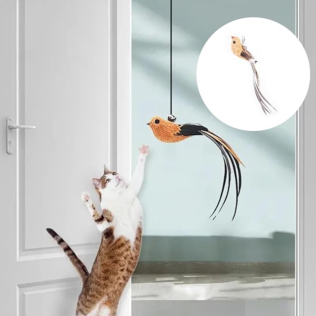 Foto 7 de 7 de YIDM Plumas de repuesto para gatos: 8 piezas de juguete interactivo para gatos con campana