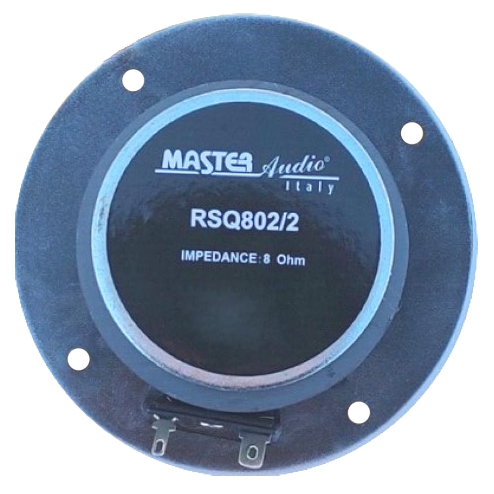 MASTER AUDIO 1 RSQ802/2 Tweeter de cúpula Driver 100 vatios rms 200 vatios máx 10,00 cm 100 mm 4" impedancia 8 ohmios 25 mm Bobina Ultra Slim Silver, 1 Pieza
