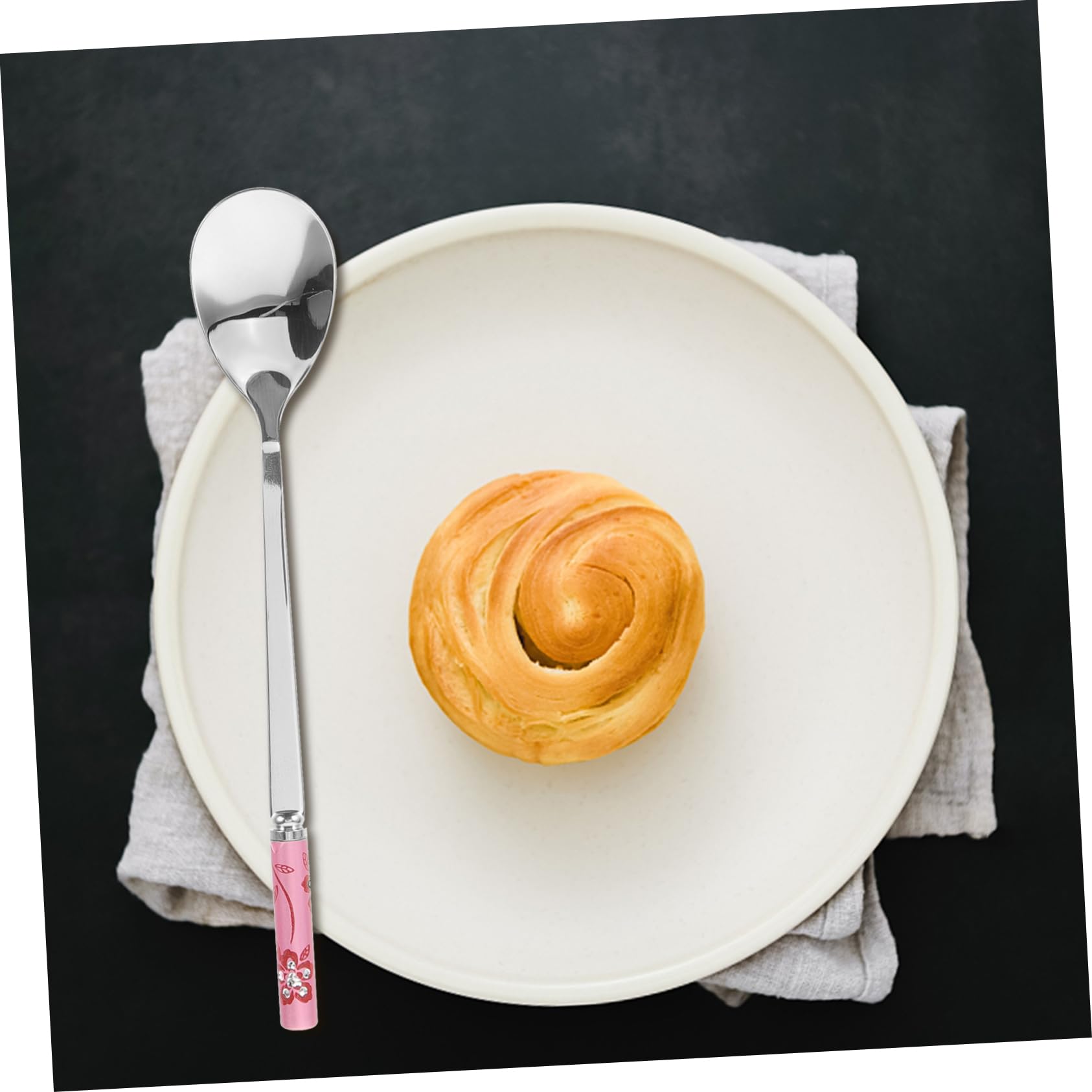 TOYANDONA 5 Ensembles Cuillère À Restauration Portable Petit Agitateurs Cuillères À Mélanger Pour Bar À Café Expresso Forme Scoop De Dessert Cuillère En Acier Inoxydable Rose 5 Pièces * 5