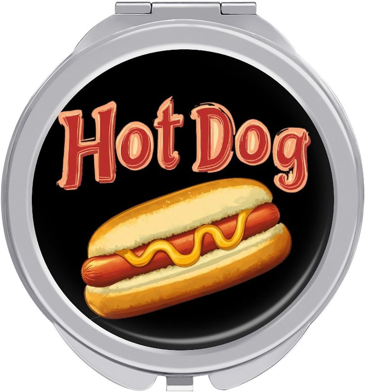 Hot Dog Shop Compact Makeup Mirror Mini Foldable Cosmetic Mirror Portable Travel Mirror for Purse Pocket