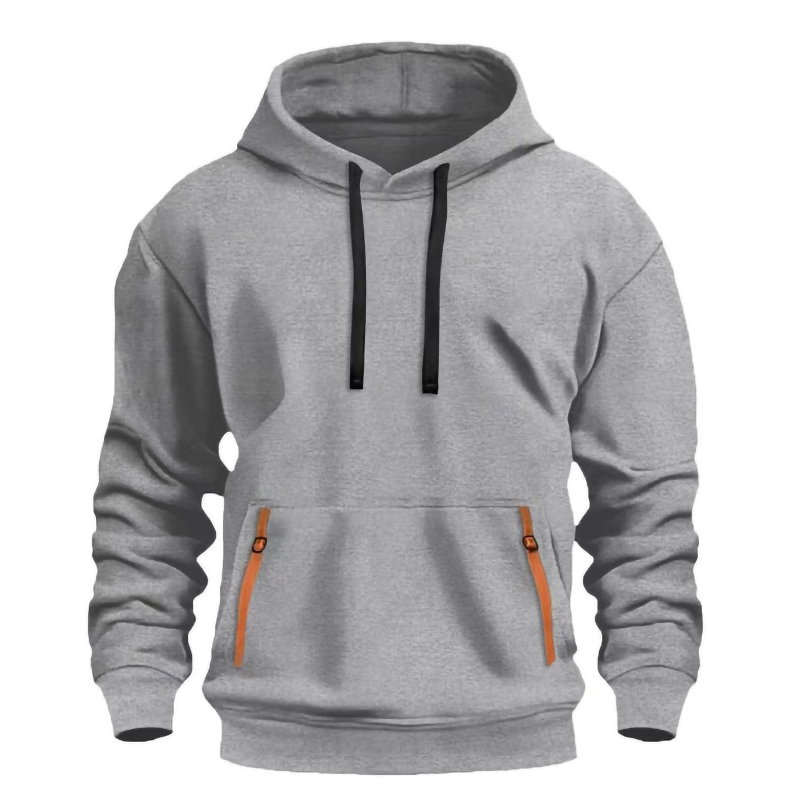 Sweat à capuche homme zippé blanc grande taille pull veste mi-saison - 4