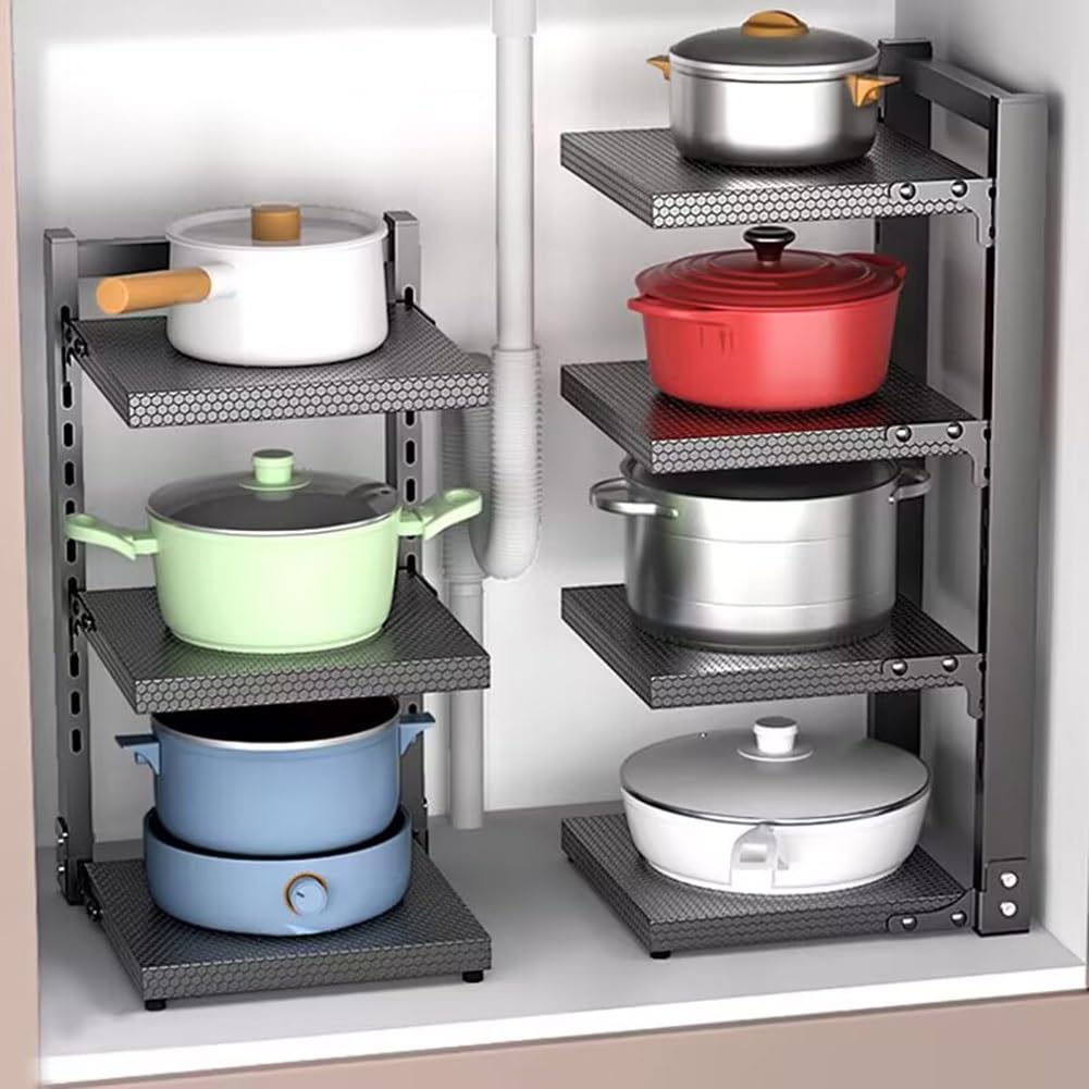 Organiseur robuste sous armoire pour casseroles et poêles - Solution pour économiser de l'espace - 40,4 x 26,4 x 21,1 cm