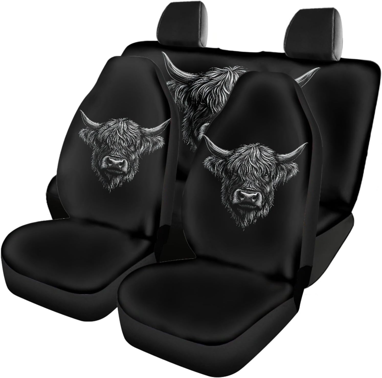 Car Seat Cover Full Set Glowing Jellyfish Car Seat Covers for Car Auto Seats Protector Front and Rear Bench Seats Fit Most Cars,SUV,Sedan,Trucks