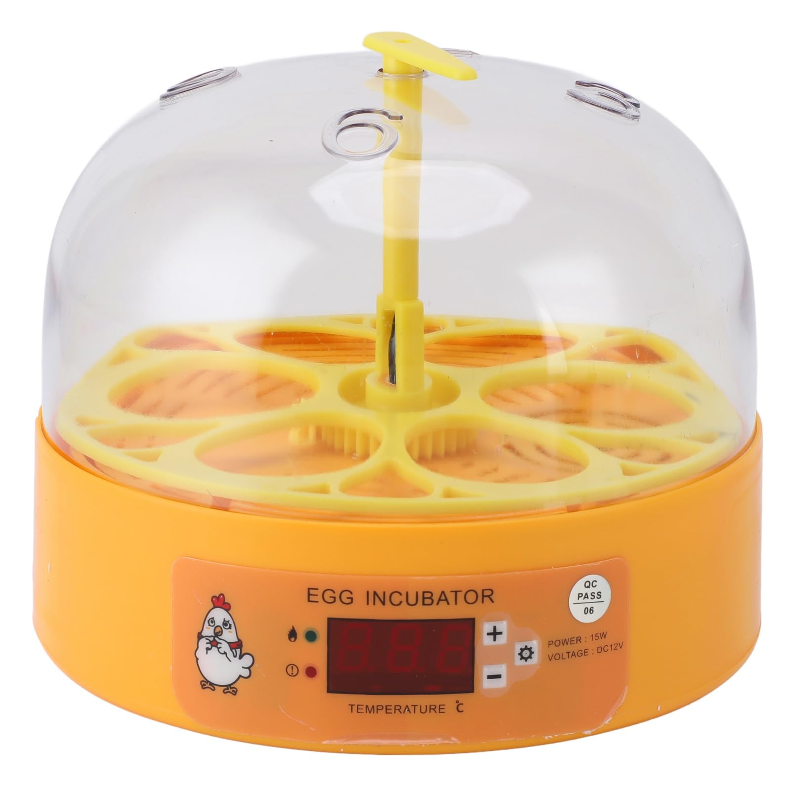 Fockety Incubatrice per 6 Uova, Macchina per la Cova delle Uova con Candeliere Intelligente con Controllo della Temperatura, Incubatrice per Galline con Giramento Uova Automatico a
