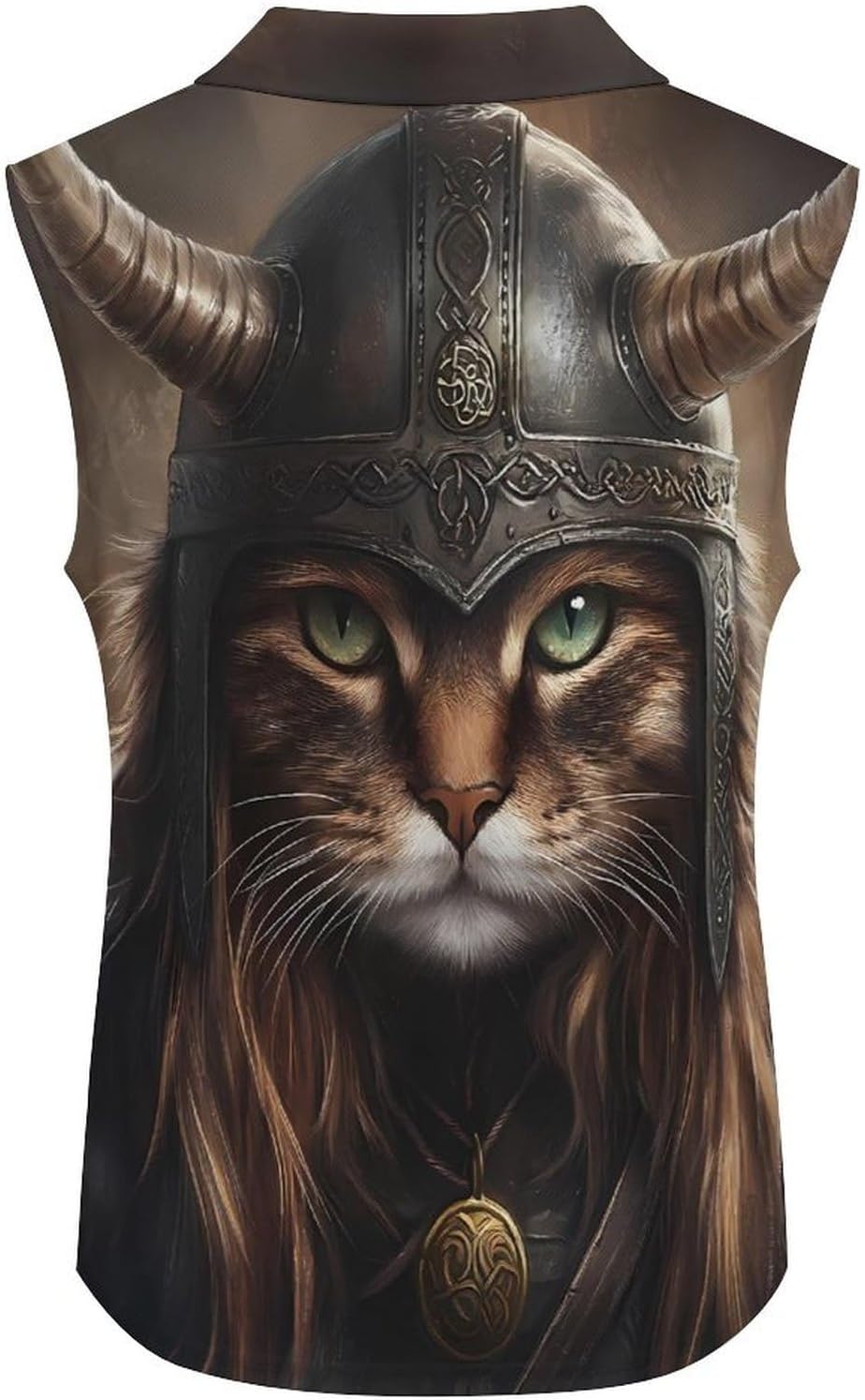 Vikings Cat Golf Shirts for Women V Neck Tennis Polo Tank Tops Blouses Sleeveless T-Shirts