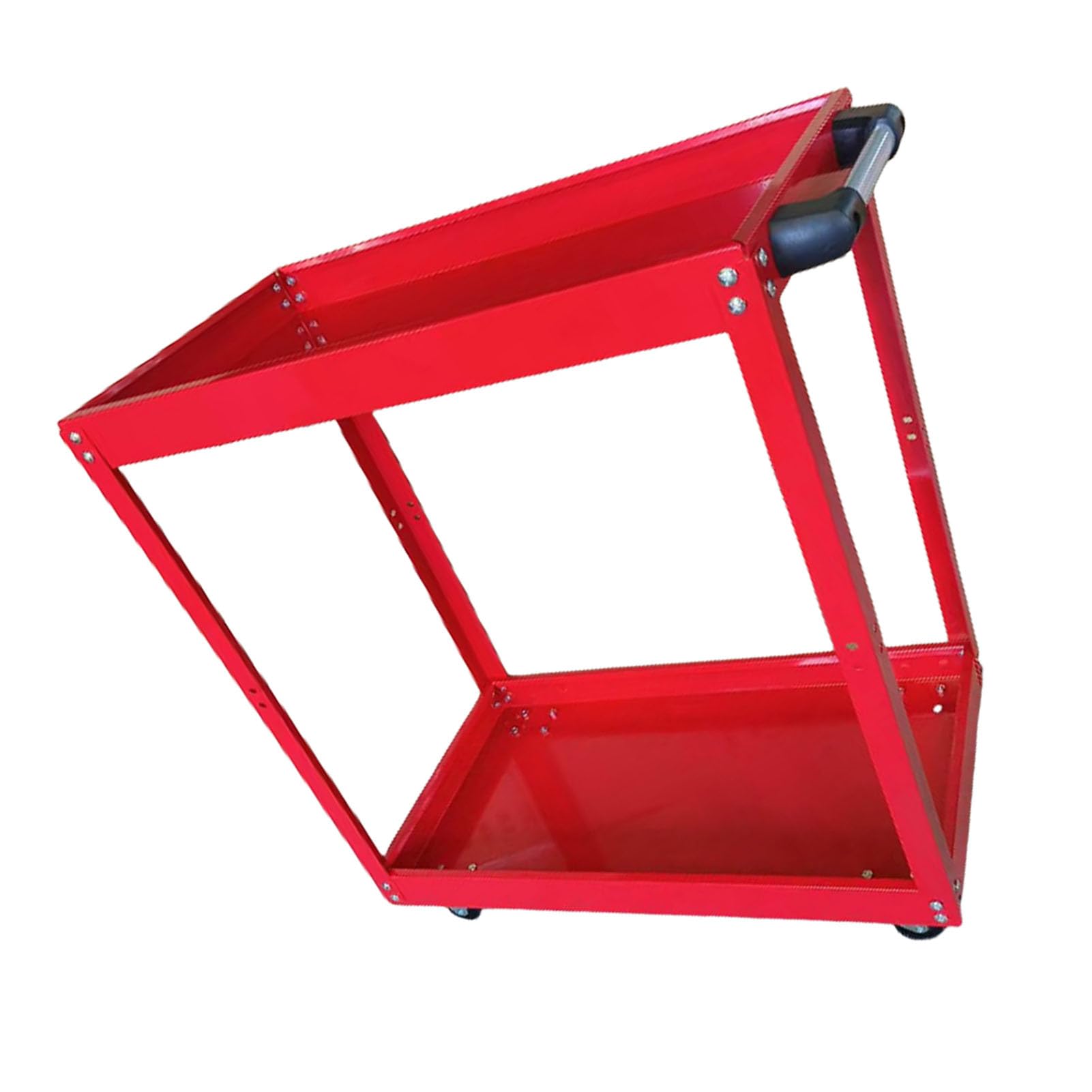Carrello Portautensili di Servizio con 2 Vassoi, Carrello Multiuso con Rotelle Durevole per Officina di Riparazione Auto, Organizer Mobile per Attrezzi, Acciaio Laminato a Freddo, 1 unità