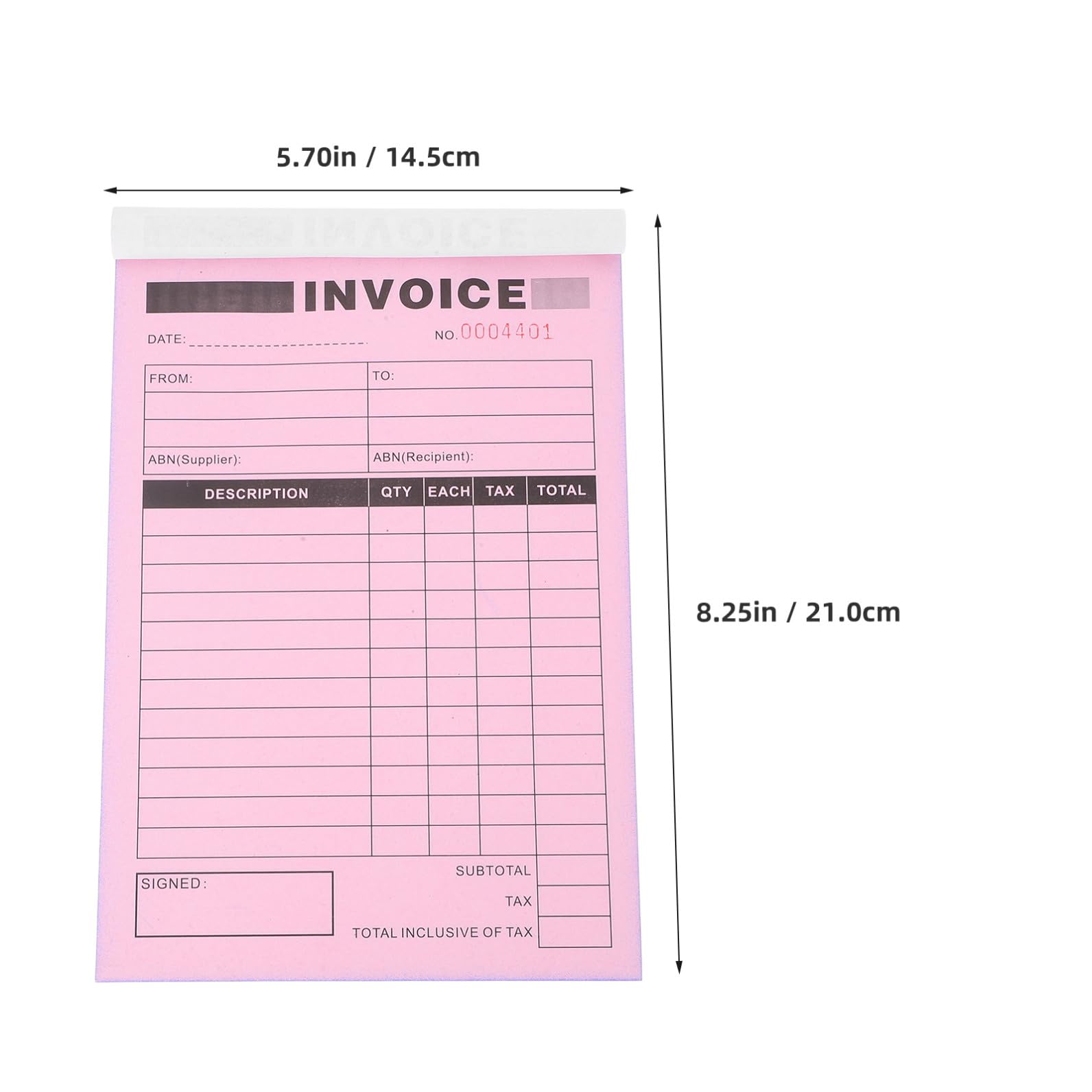 Carnet de Facture Entrepreneur 5 Pièces Papier, Duplicata Clair