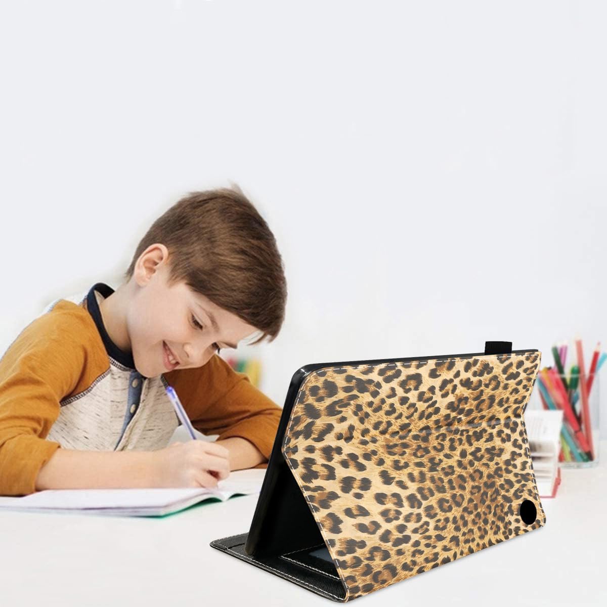 Case for All-New Amazon Fire Max 11 Tablet (11 Inch, 13th Generation, 2023 Release) with Card Slot & Auto Sleep/Wake - Slim PU Leather Stand Folio Cover - Leopard Print