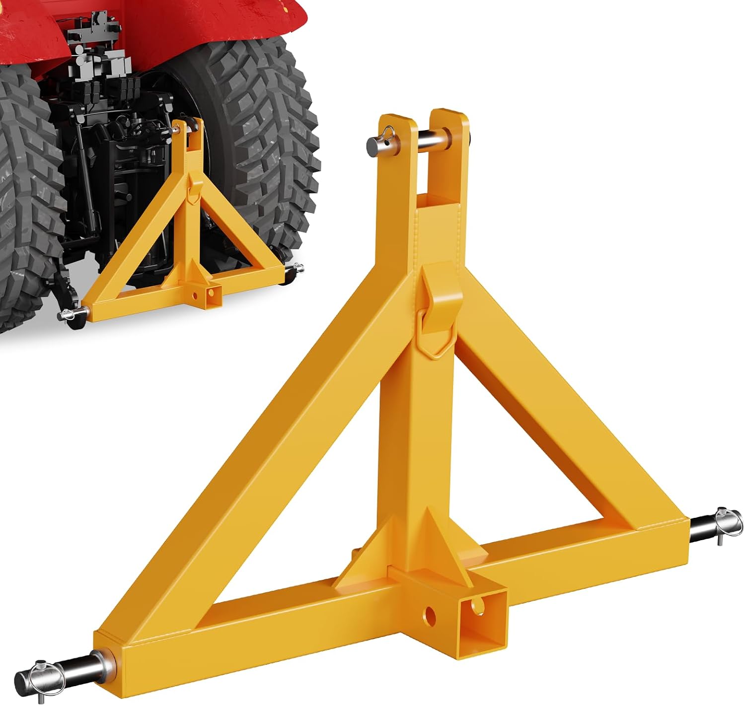 3 Point Trailer Hitch 2"" Receiver and Towing Ball Hitch with Hook,Duty Category 1 Tractor Mover Drawbar Hitch