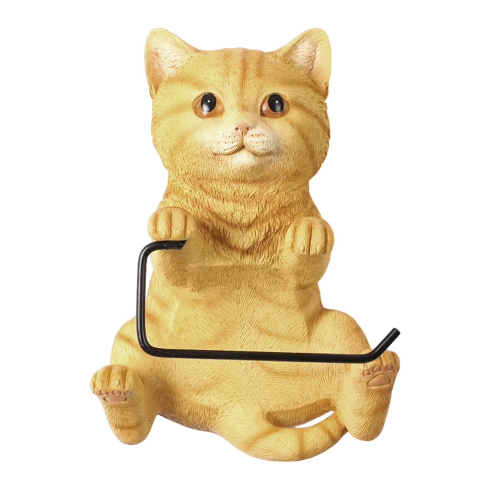 Glifora Wall-Mounted Toilet Paper Holder and Tissue Roll Dispenser - Realistic 3D Cat Shape, Bathroom and Kitchen Tissue Dispenser Rack