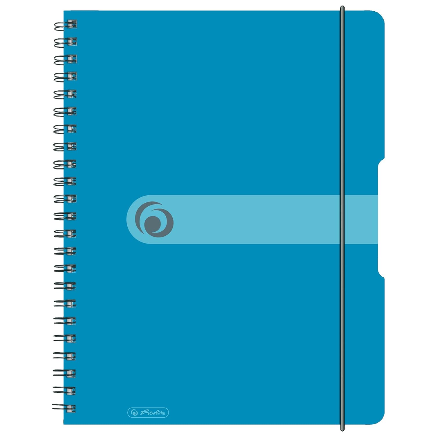 Herlitz 11293610 A4 To Go Spiral Notebook, Wood-Free Paper, 80 Sheets, Transparent Blue, Pack of 2      Office Product