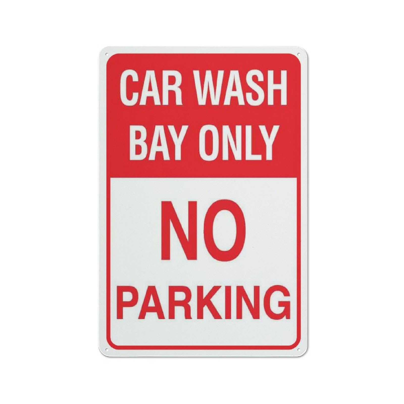 Car Wash Bay Only No Parking 8x12Inch Aluminum Metal Signs for Business, Workplace, Office, Home, Delivery Signs, Road Signs, Garden Signs