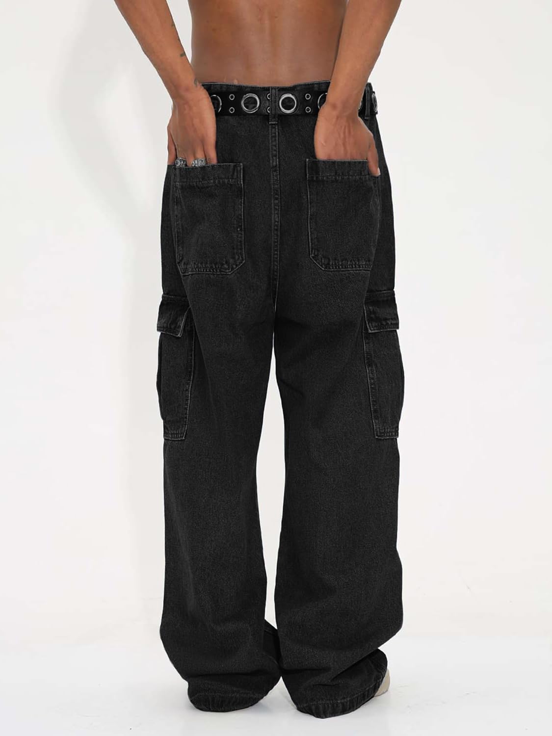 EMMIOL 203 Cargo Baggy Jeans for Men, Pants Wide Leg, Relaxed Loose Fit Denim Y2K Straight Leg Streetwear Vintage - Image 4
