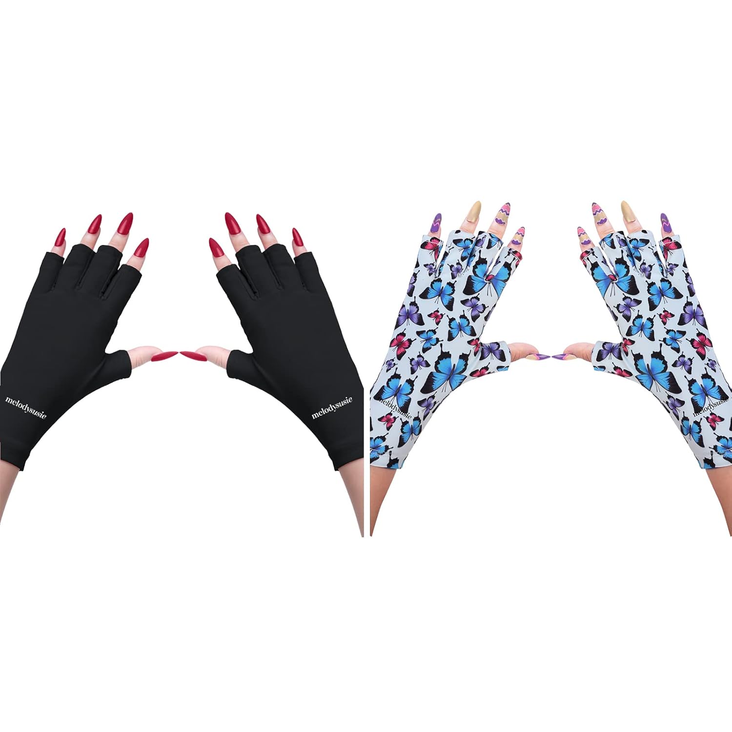 MelodySusie Anti UV Gloves for Gel Nail Lamp, Professional