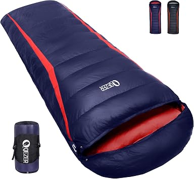 Down Sleeping Bag,Lightweight Rectangular Winter Sleeping Bag [1180g/1860g] for Adults and Kids 4 Season Camping, Hiking,Warehouse and Moutaineering Outdoor-Spring Camping