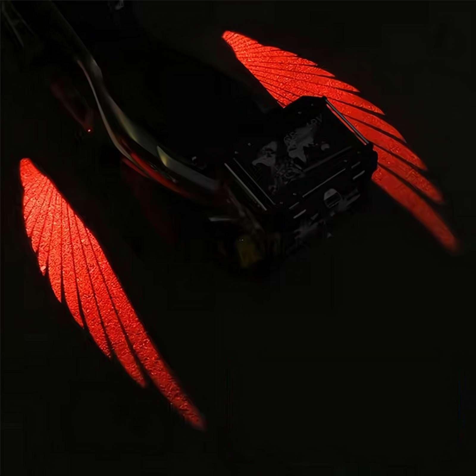 American Eagle Projection LED Wings Lights - Motorcycle & Car Underglow Kit, Projects 5-ft Wing On Road, Red, 12V
