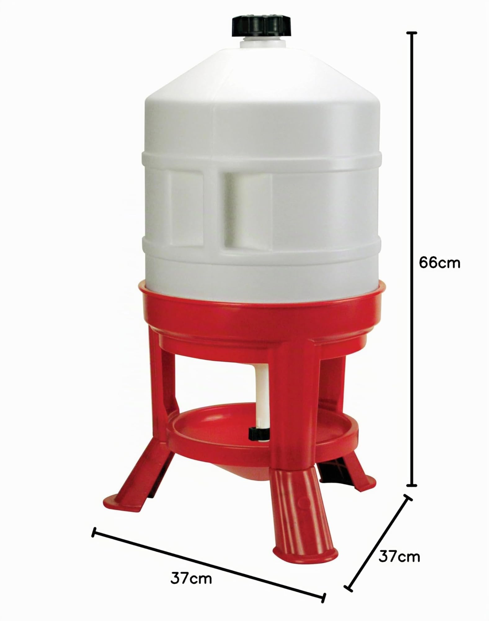 Kerbl Hobbyfarming Bebedero para Aves 30 l, Bebedero para gallinas, plástico, Altura 70 cm, se Puede llenar Desde Arriba, con Patas Anchas, Flujo de Agua Regulable