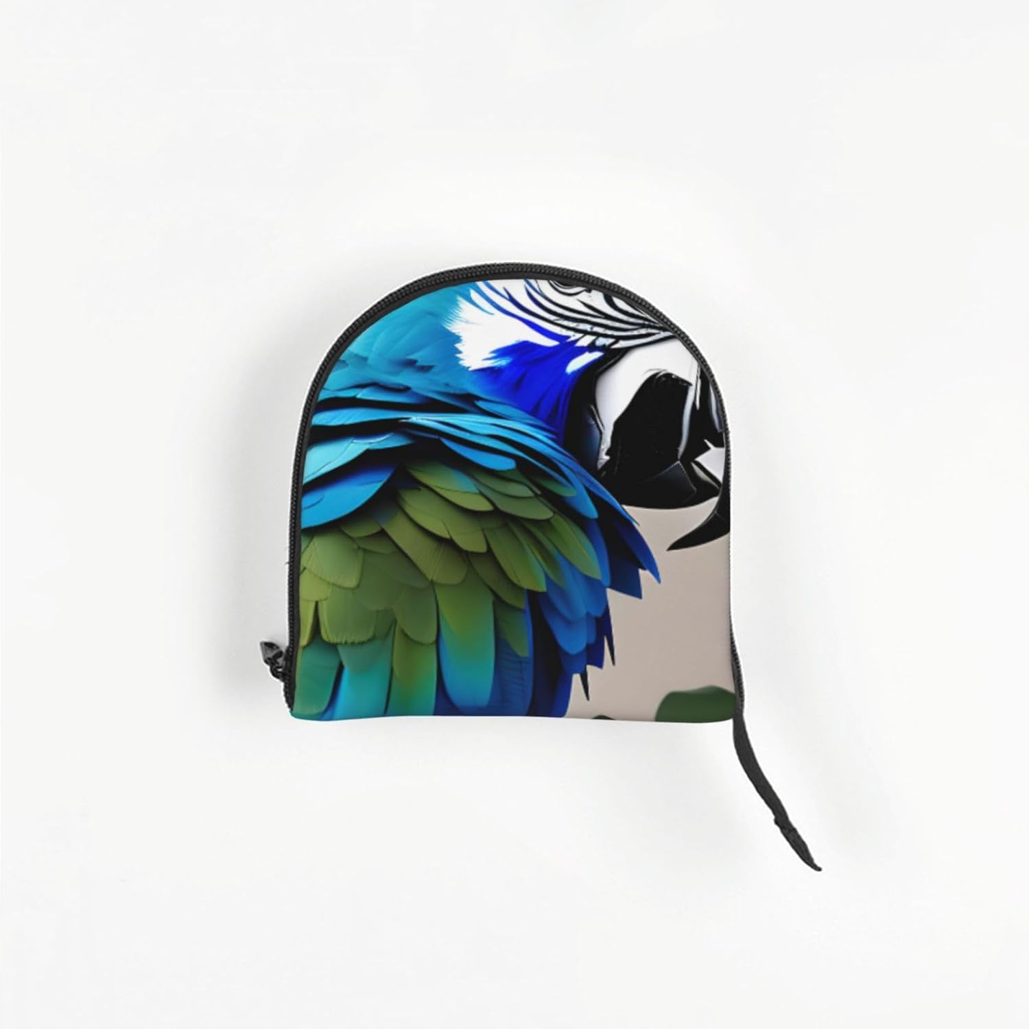 Blue Parrot Hugging 1 Print Portable Foldable Shoulder Bag for Travel,with Collar Hook and Handle Pad,Cute Stylish Design