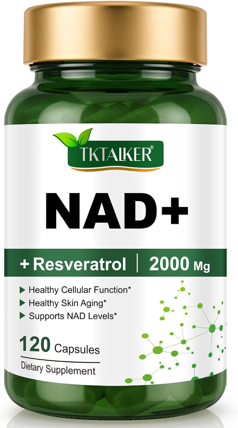 TKTALKER NAD Supplement 2000 Mg - 120 Capsules True NAD & Resveratrol