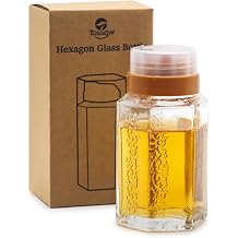 TOSSOW Glass Honey dispenser Oil Bottle Leakproof 350ml/12oz Yellow
