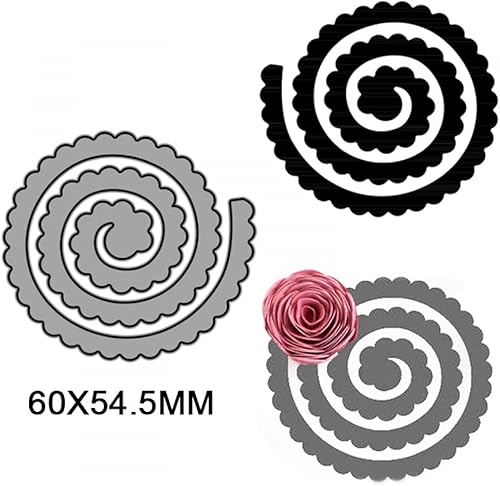 Miniatura 9 de 24 troqueles de corte de metal en espiral de flores 3D para hacer tarjetas, bricolaje, álbumes de recortes, plantillas de troquelado, troquelados,