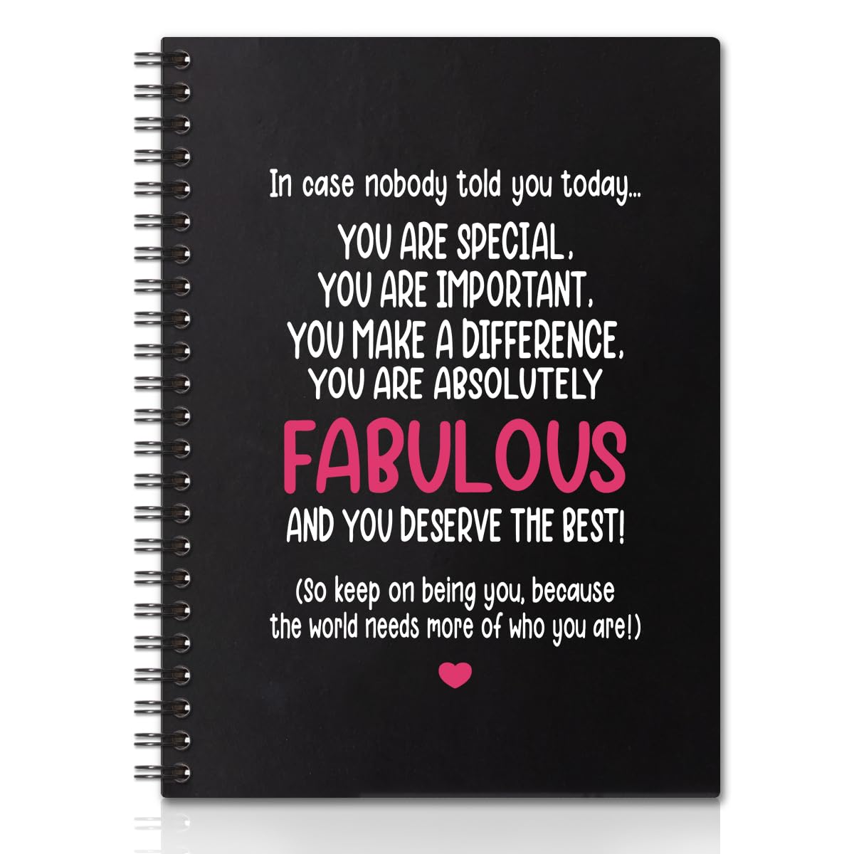 QYUVK You Are Absolutely Fabulous Hardcover 160 Seiten Blanko-Spiralnotizbücher 15,2 x 20,3 cm zum Schreiben und Zeichnen, lustiges schwarzes Tagebuch oder Tagebuch, Geschenk für Freunde, Mitarbeiter,