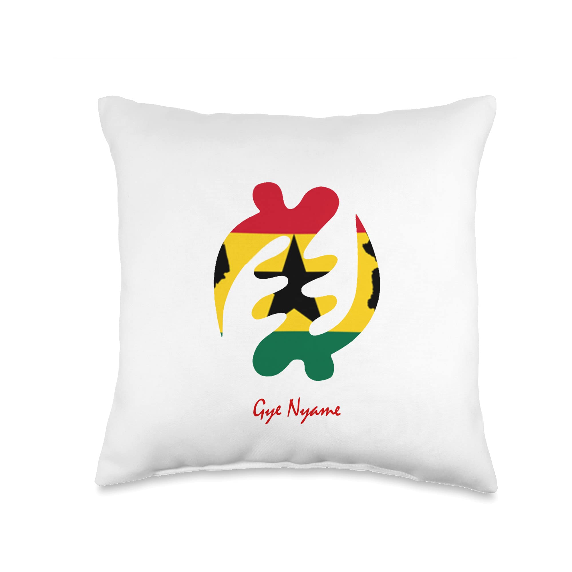 Adinkra Symbols Ghana Throw Pillow, 16x16, Multicolor