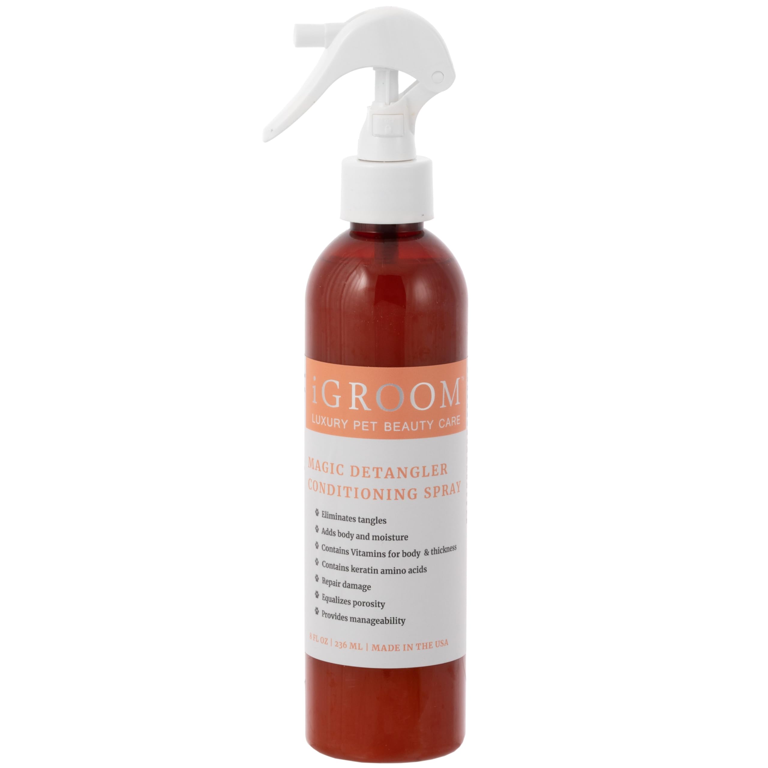 iGroom Magic Detangling Dog Conditioning Spray, Luxury Pet Beauty Care, Protein Sealer, Condition and Moisturise, Made in USA, 237ml