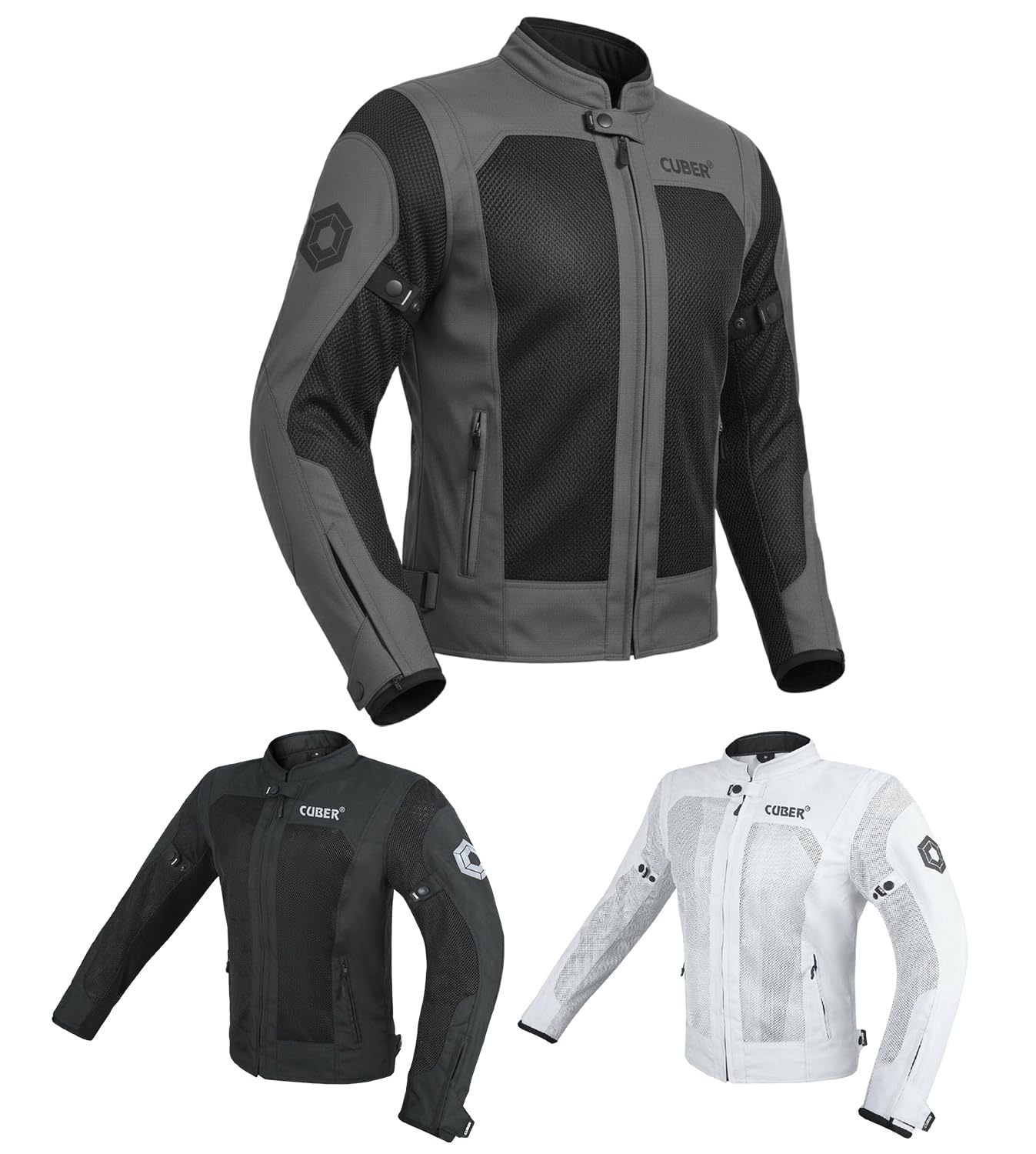 CUBER MOTORCYCLE BREATHABLE MESH JACKET MENS WITH CE ARMOR BIKERS RACING GEAR, SUMMER MOTORBIKE PROTECTIVE JACKET