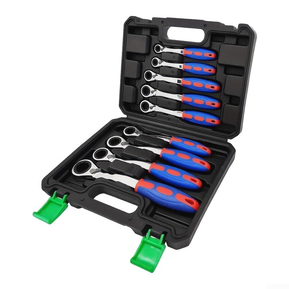 Set di chiavi a cricchetto, chiavi a doppio lato, 9 pezzi