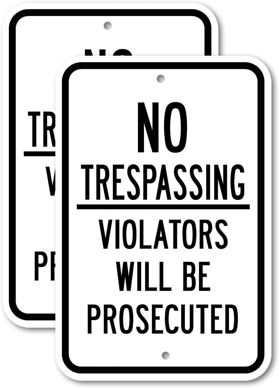 (2 Pack) No Trespassing All Visitors Must Report to Main Office | 12" X 18" Heavy-Gauge Aluminum Sign | Rust Free Aluminum, Weather Resistant, Waterproof, Fade Resistant, 2 Pre-drilled Holes